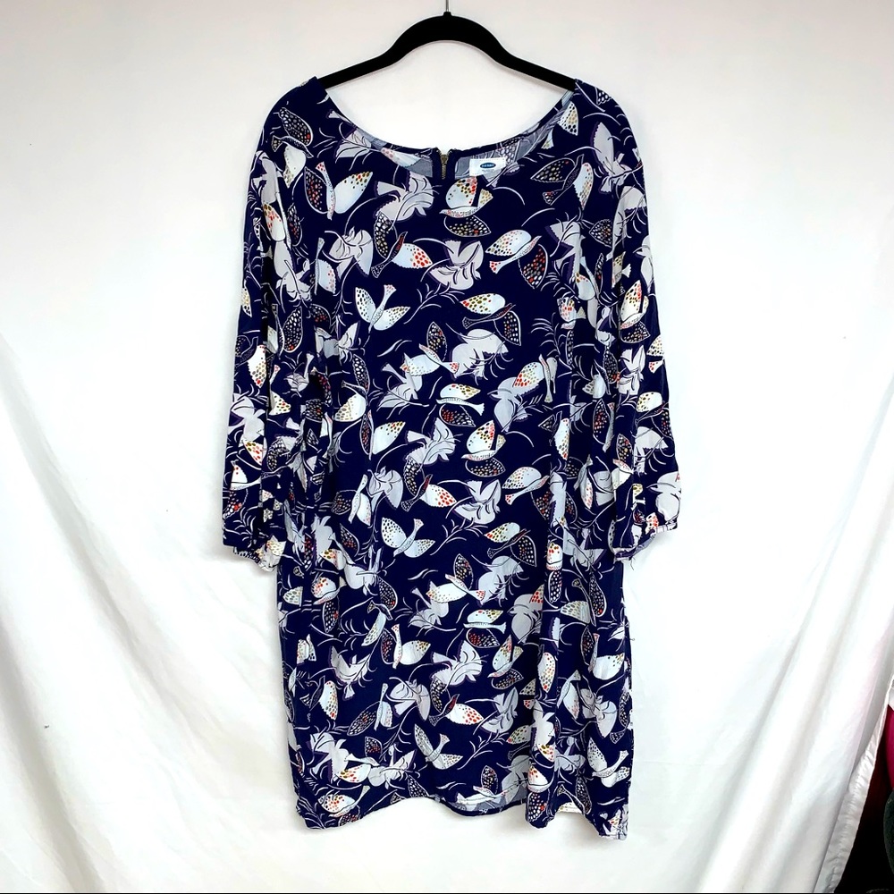Old Navy Dress - Navy with Birds - Size XXL